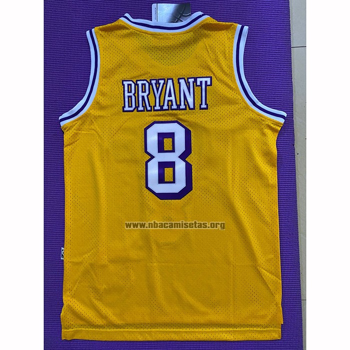 Camiseta Los Angeles Lakers Kobe Bryant NO 8 Mitchell & Ness 1996-97 Amarillo